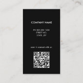 Zwarte QR Code Eenvoudig Logo Visitekaartje (Achterkant)