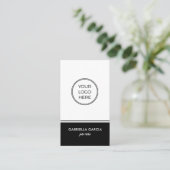 Zwarte QR-code Eenvoudig Logo-Visitekaartje Visitekaartje (Staand voorkant)