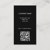 Zwarte QR-code Eenvoudig Logo-Visitekaartje Visitekaartje (Achterkant)