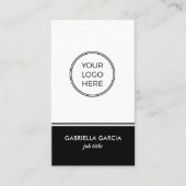 Zwarte QR-code Eenvoudig Logo-Visitekaartje Visitekaartje (Voorkant)