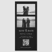 Zwarte QR-code Fotostrip Magnetische bruiloft (Voorkant)