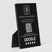 Zwarte QR-code | Google Bedrijfsbeoordelingsdispla Fotoplaat (Zijkant)