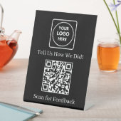 Zwarte QR-code | Klantfeedbackdisplay Reclamebord Met Voetstuk (Insitu)