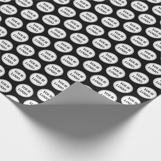 Zwarte QR-code Logo | Modern & elegant bedrijf Cadeaupapier (Hoek)