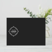 Zwarte QR Code Logo | Modern & Elegante Zakelijke Kaart (Staand voorkant)