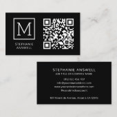 Zwarte QR-code Minimal Logo Professional Visitekaartje (Voorkant / Achterkant)