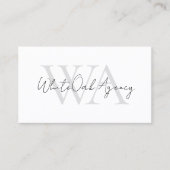 Zwarte QR-code Moderne kalligrafie Monogram Visitekaartje (Voorkant)