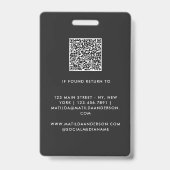 Zwarte QR-code moderne minimale foto abstract Badge (Achterkant)