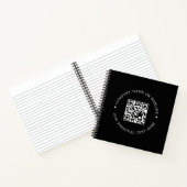 Zwarte QR-code Moderne Minimalistische Zakelijke S Notitieboek (Binnen)