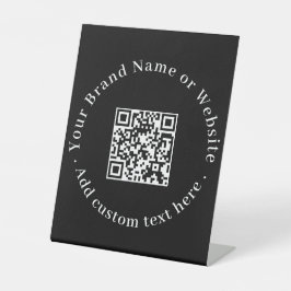 Zwarte QR-code | Moderne stijlvolle zakelijke webs Reclamebord Met Voetstuk