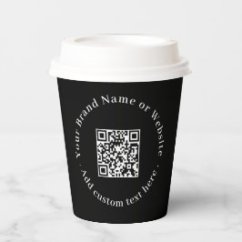Zwarte QR-code | Moderne Zakelijke Promotionele Vo Papieren Bekers