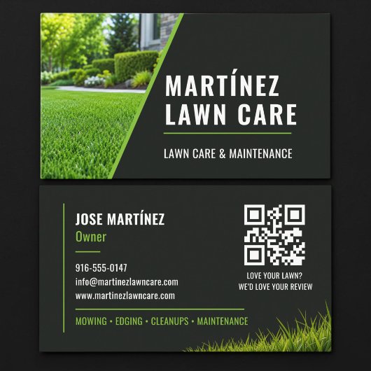 Zwarte QR-code-service voor landschapsarchitectuur Visitekaartje