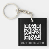 Zwarte QR-code-sleutelhanger Acryl Aangepast Logo Sleutelhanger (Voorkant)