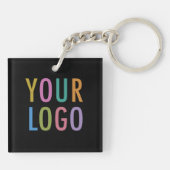 Zwarte QR-code-sleutelhanger Acryl Aangepast Logo Sleutelhanger (Achterkant)