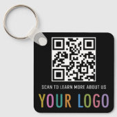 Zwarte QR Code Sleutelhanger Custom Logo Aluminium (Voorkant)