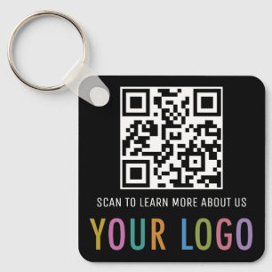Zwarte QR Code Sleutelhanger Custom Logo Aluminium