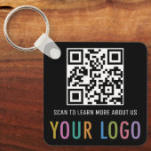 Zwarte QR Code Sleutelhanger Custom Logo Aluminium (Voorkant)