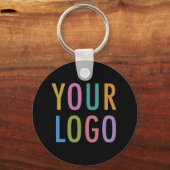 Zwarte QR Code Sleutelhanger Custom Logo Rond Alum (Achterkant)