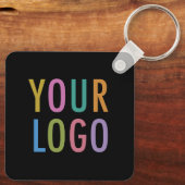 Zwarte QR-code-sleutelhanger met aangepast logo va Sleutelhanger (Achterkant)