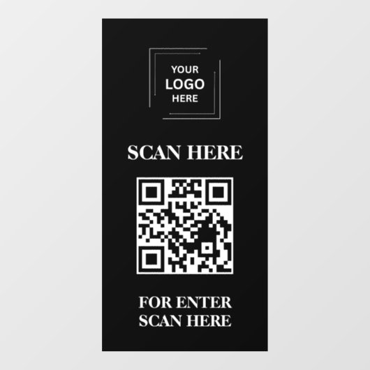 Zwarte QR-code toegangscontrole deur raamsticker (Vel)