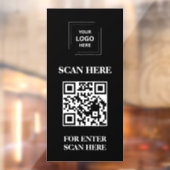 Zwarte QR-code toegangscontrole deur raamsticker (Vel 2)