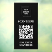 Zwarte QR-code toegangscontrole deur raamsticker (Vel 3)