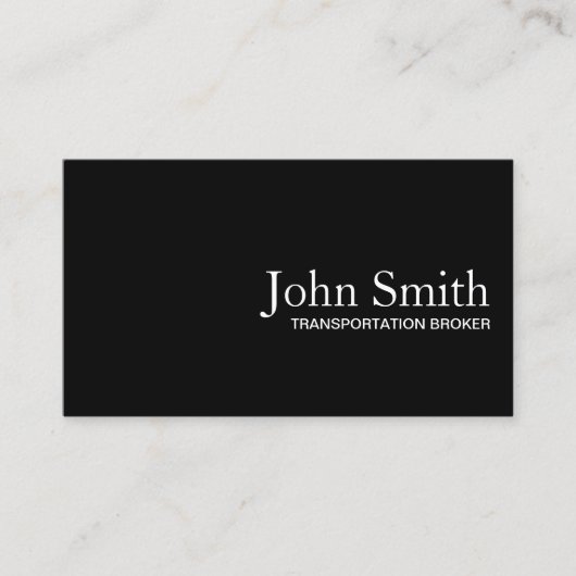 Zwarte QR-code Transportmakelaar minimalistisch Visitekaartje (Voorkant)