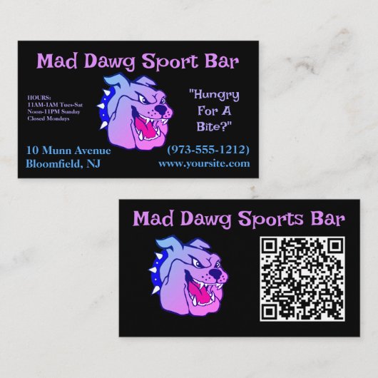 Zwarte QR-code Visitekaartje (Voorkant / Achterkant)