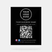 Zwarte QR-code voor bedrijfslogo Acryl Bord (Voorkant)
