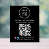 Zwarte QR-code voor bedrijfslogo Acryl Bord (Neutraal)
