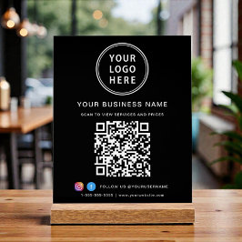 Zwarte QR-code voor bedrijfslogo Acryl Bord
