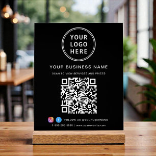 Zwarte QR-code voor bedrijfslogo Acryl Bord