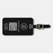 Zwarte QR-code voor bedrijfslogo Bagagelabel (Voorkant horizontaal)