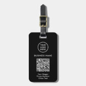 Zwarte QR-code voor bedrijfslogo Bagagelabel (Voorkant verticaal)