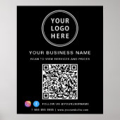 Zwarte QR-code voor bedrijfslogo op social media Poster (Voorkant)