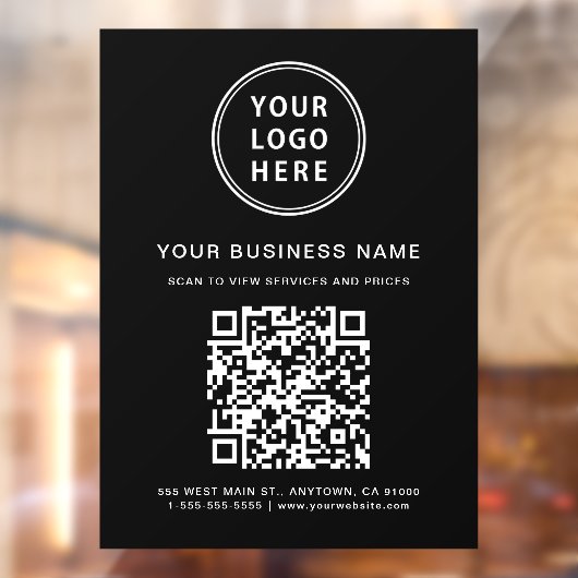 Zwarte QR-code voor bedrijfslogo Raamsticker (Vel 2)