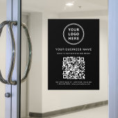 Zwarte QR-code voor bedrijfslogo Raamsticker