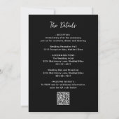 Zwarte QR-code voor moderne trouwfoto Kaart (Achterkant)