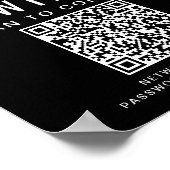 Zwarte QR-code voor zakelijk logo wifi-netwerk Poster (Hoek)