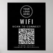 Zwarte QR-code voor zakelijk logo wifi-netwerk Poster (Voorkant)