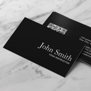 Zwarte QR Code Yoga instructeur Visitekaartje