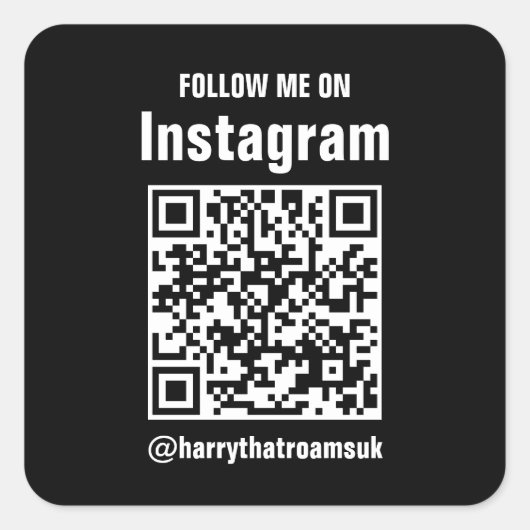 Zwarte QR-code Zakelijk Logo | Modern Profess Vierkante Sticker (Voorkant)