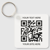 Zwarte QR-codefoto Sleutelhanger (Voorkant)