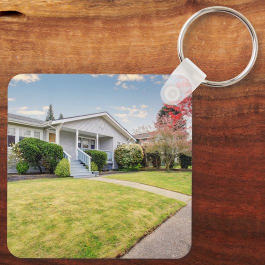 Zwarte QR-codefoto Sleutelhanger (Achterkant)