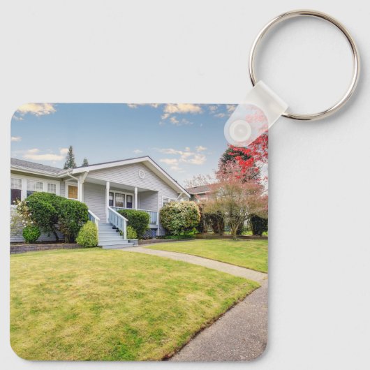 Zwarte QR-codefoto Sleutelhanger (Achterkant)