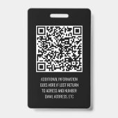 Zwarte QR-gecodeerd V2-personeelsbadge Badge (Achterkant)