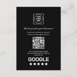 Zwarte QR   Google Review & Beoordelingslink Informatiekaartje