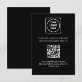 Zwarte QR | Klantfeedback & Reviewlink Informatiekaartje (Voorkant / Achterkant)