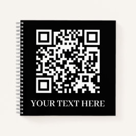 Zwarte QR | Minimalistisch Scan Me-ontwerp Notitieboek