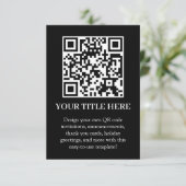 Zwarte QR | Modern Minimaal Scan Me-ontwerp Kaart (Staand voorkant)